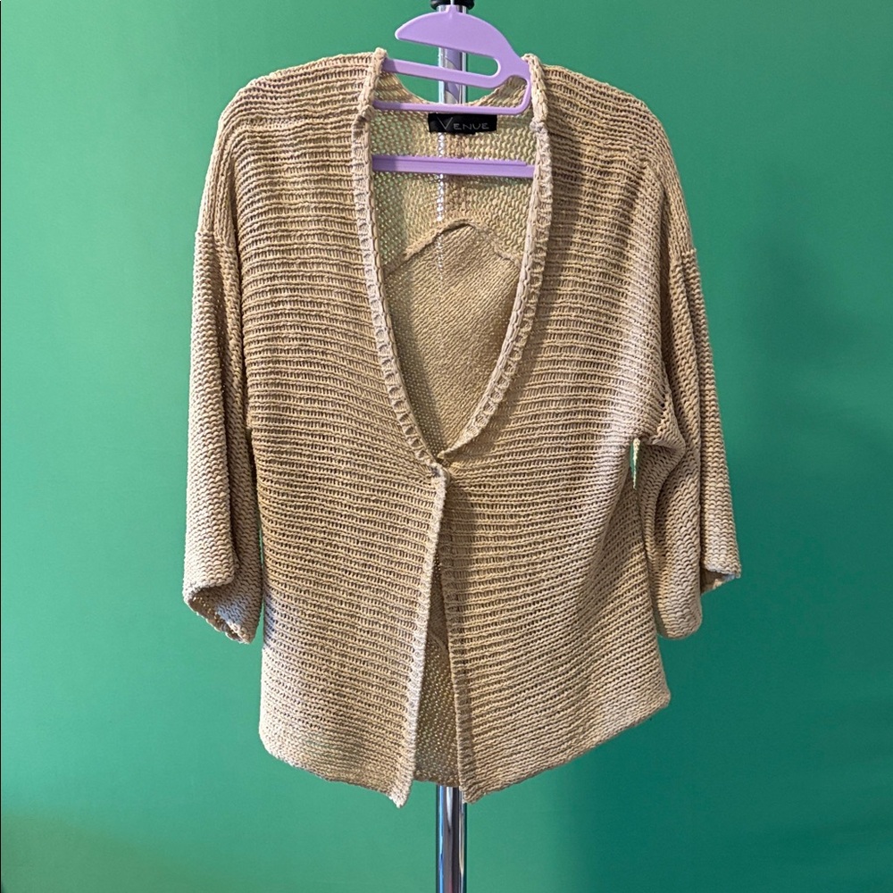 Vince Light Tan Open-Front Cardigan